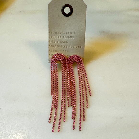 Anthropologie pink cascade earrings, NWT - Picture 1 of 3